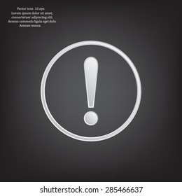 Exclamation mark. Exclamation mark. Hazard warning symbol. Flat design style. Vector EPS 10.