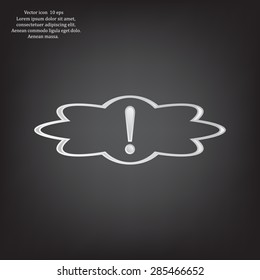 Exclamation mark. Exclamation mark. Hazard warning symbol. Flat design style. Vector EPS 10.