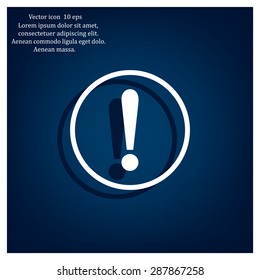Exclamation mark. Exclamation mark. Hazard warning symbol. Flat design style. Vector EPS 10.