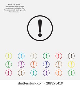 Exclamation mark. Exclamation mark. Hazard warning symbol. Flat design style. Vector EPS 10.