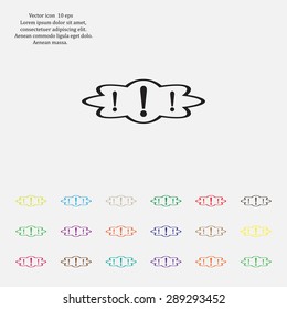 Exclamation mark. Exclamation mark. Hazard warning symbol. Flat design style. Vector EPS 10.