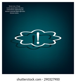 Exclamation mark. Exclamation mark. Hazard warning symbol. Flat design style. Vector EPS 10.
