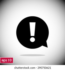  Exclamation mark.  Exclamation mark. Hazard warning symbol. Flat design style. Vector EPS 10.