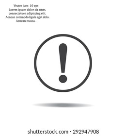 Exclamation mark. Exclamation mark. Hazard warning symbol. Flat design style. Vector EPS 10.