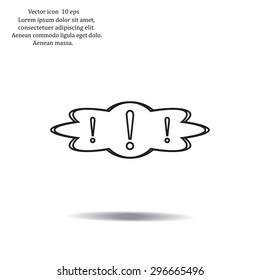 Exclamation mark. Exclamation mark. Hazard warning symbol. Flat design style. Vector EPS 10.