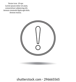 Exclamation mark. Exclamation mark. Hazard warning symbol. Flat design style. Vector EPS 10.