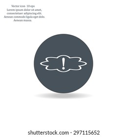 Exclamation mark. Exclamation mark. Hazard warning symbol. Flat design style. Vector EPS 10.
