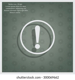 Exclamation mark. Exclamation mark. Hazard warning symbol. Flat design style. Vector EPS 10.