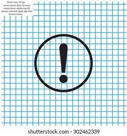 Exclamation mark. Exclamation mark. Hazard warning symbol. Flat design style. Vector EPS 10.