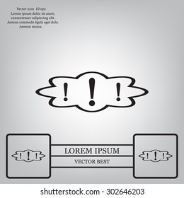 Exclamation mark. Exclamation mark. Hazard warning symbol. Flat design style. Vector EPS 10.