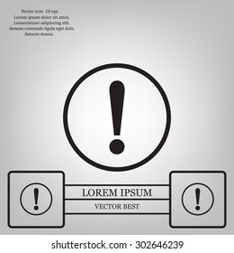 Exclamation mark. Exclamation mark. Hazard warning symbol. Flat design style. Vector EPS 10.