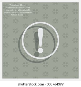 Exclamation mark. Exclamation mark. Hazard warning symbol. Flat design style. Vector EPS 10.