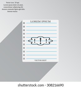 Exclamation mark. Exclamation mark. Hazard warning symbol. Flat design style. Vector EPS 10.