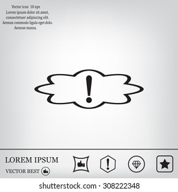 Exclamation mark. Exclamation mark. Hazard warning symbol. Flat design style. Vector EPS 10.