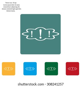 Exclamation mark. Hazard warning symbol. Flat design style. Vector EPS 10.