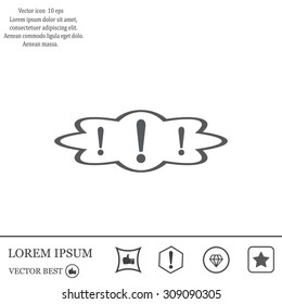 Exclamation mark. Exclamation mark. Hazard warning symbol. Flat design style. Vector EPS 10.
