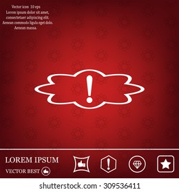 Exclamation mark. Hazard warning symbol. Flat design style. Vector EPS 10.
