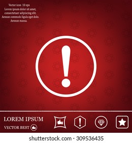 Exclamation mark. Hazard warning symbol. Flat design style. Vector EPS 10.