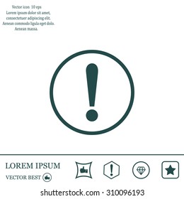 Exclamation mark. Exclamation mark. Hazard warning symbol. Flat design style. Vector EPS 10.