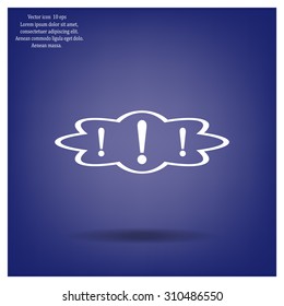 Exclamation mark. Exclamation mark. Hazard warning symbol. Flat design style. Vector EPS 10.