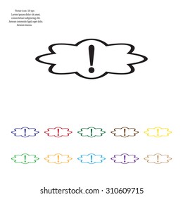 Exclamation mark. Exclamation mark. Hazard warning symbol. Flat design style. Vector EPS 10.