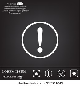 Exclamation mark. Exclamation mark. Hazard warning symbol. Flat design style. Vector EPS 10.