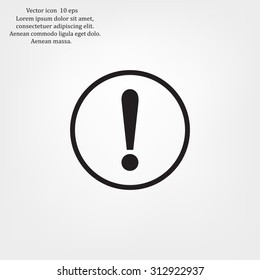 Exclamation mark. Exclamation mark. Hazard warning symbol. Flat design style. Vector EPS 10.