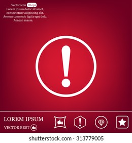 Exclamation mark. Exclamation mark. Hazard warning symbol. Flat design style. Vector EPS 10.