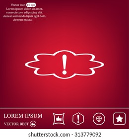 Exclamation mark. Exclamation mark. Hazard warning symbol. Flat design style. Vector EPS 10.