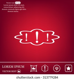 Exclamation mark. Exclamation mark. Hazard warning symbol. Flat design style. Vector EPS 10.