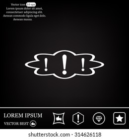 Exclamation mark. Exclamation mark. Hazard warning symbol. Flat design style. Vector EPS 10.