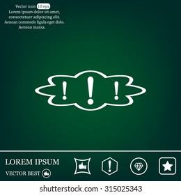 Exclamation mark. Exclamation mark. Hazard warning symbol. Flat design style. Vector EPS 10.