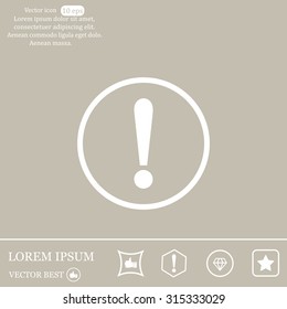 Exclamation mark. Exclamation mark. Hazard warning symbol. Flat design style. Vector EPS 10.