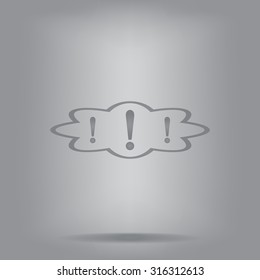 Exclamation mark. Exclamation mark. Hazard warning symbol. Flat design style. Vector EPS 10.