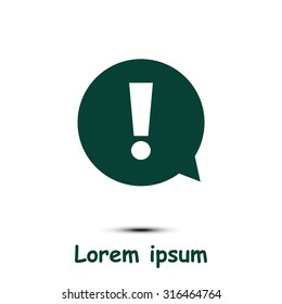  Exclamation mark.  Exclamation mark. Hazard warning symbol. Flat design style. Vector EPS 10.