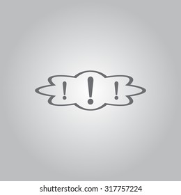 Exclamation mark. Exclamation mark. Hazard warning symbol. Flat design style. Vector EPS 10.