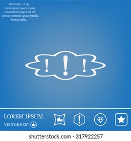 Exclamation mark. Exclamation mark. Hazard warning symbol. Flat design style. Vector EPS 10.
