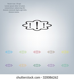 Exclamation mark. Exclamation mark. Hazard warning symbol. Flat design style. Vector EPS 10.