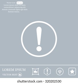 Exclamation mark. Exclamation mark. Hazard warning symbol. Flat design style. Vector EPS 10.