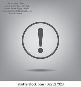 Exclamation mark. Exclamation mark. Hazard warning symbol. Flat design style. Vector EPS 10.