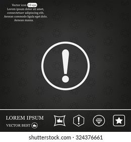 Exclamation mark. Exclamation mark. Hazard warning symbol. Flat design style. Vector EPS 10.
