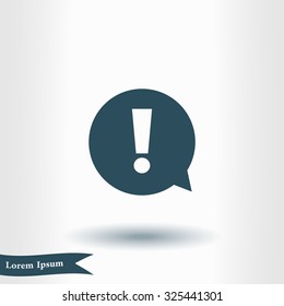 Exclamation mark.  Exclamation mark. Hazard warning symbol. Flat design style. Vector EPS 10.
