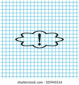 Exclamation mark. Exclamation mark. Hazard warning symbol. Flat design style. Vector EPS 10.