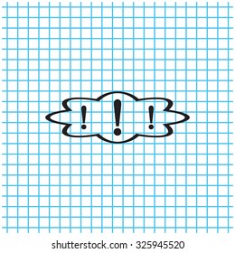 Exclamation mark. Exclamation mark. Hazard warning symbol. Flat design style. Vector EPS 10.