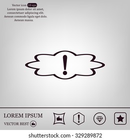 Exclamation mark. Exclamation mark. Hazard warning symbol. Flat design style. Vector EPS 10.