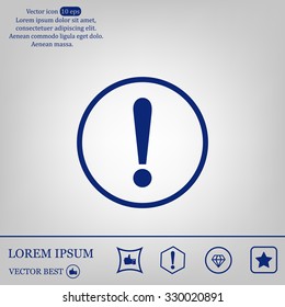 Exclamation mark. Exclamation mark. Hazard warning symbol. Flat design style. Vector EPS 10.