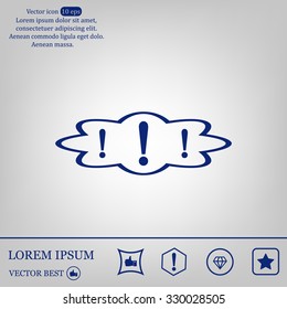 Exclamation mark. Exclamation mark. Hazard warning symbol. Flat design style. Vector EPS 10.