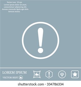 Exclamation mark. Exclamation mark. Hazard warning symbol. Flat design style. Vector EPS 10.