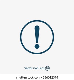 Exclamation mark. Exclamation mark. Hazard warning symbol. Flat design style. Vector EPS 10.