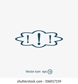 Exclamation mark. Exclamation mark. Hazard warning symbol. Flat design style. Vector EPS 10.
